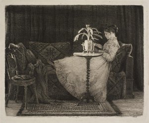 Lezende dame door Carl Bloch