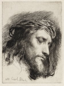 Doornenkroon Christus hoofd door Carl Bloch