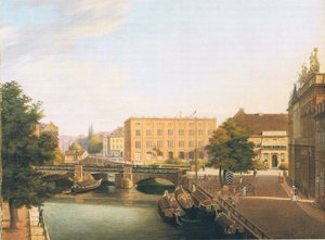Koninklijke Bouwschool met Schlossbrücke in Berlijn door Carl Daniel Freydanck