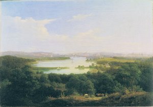 uitzicht vanaf de Kirchberg (kerkheuvel) bij Nedlitz