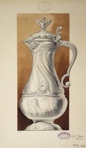 Ontwerp van een wijnkan. Serie De Bruidsschat van Grootvorstin Maria Pavlovna, 1907-1908 door Carl Edvard Bolin company