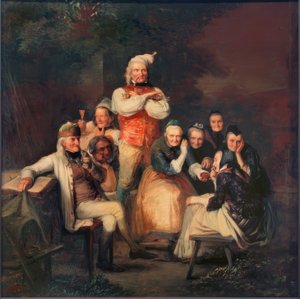 Hessische boeren in zondagse kleding door Carl Engel von Rabenau