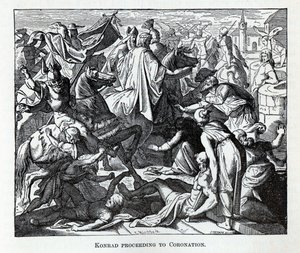 Konrad op weg naar de kroning, 1882 door Carl Ferdinand Obermann