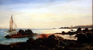 Kustlandschap met Zeilboten door Carl Frederik Sorensen