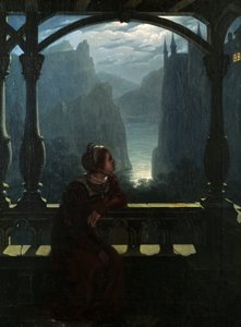 Ridderskasteel in het maanlicht, 1817