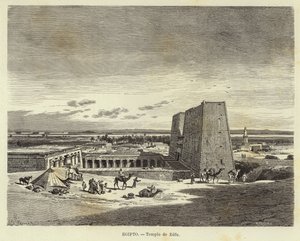 Egypte - Tempel van Edfu door Carl Friedrich Heinrich Werner