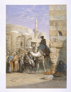 Straatleven in Caïro door Carl Friedrich Heinrich Werner