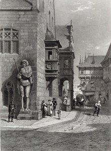 Stadhuis, Halberstadt, gegraveerd door E. Joubert door Carl Friedrich Heinrich Werner