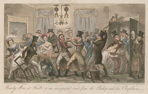 Familie mannen in de fout, of, Een onverwacht bezoek van de Bisschop en zijn kapelaans door Carl Georg Adolph Hasenpflug