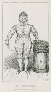 De heer Joseph Grimaldi als clown in Harlequin en Friar Bacon