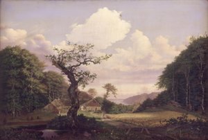 Landschap met uitzicht op Sjælsø nabij Hørsholm door Carl Georg Scheuermann