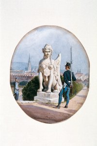 Een infanterist als wachtpost voor het Oberen Belvedere door Carl Goebel d. J.