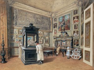 Laatste kabinet van de Ambraser collectie met Boheemse glazen door Carl Goebel d. J.