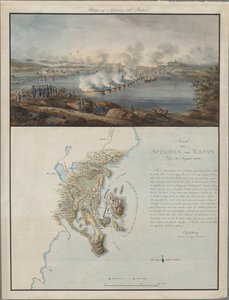 Zicht en Kaart van de Slag bij Ratan, op 20 augustus 1809