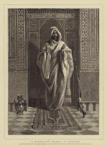 Een Mugharibee Bedawee in devotie door Carl Haag