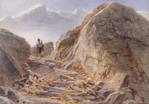Aan de voet van de Watzmann, Beierse Hooglanden, 1857 door Carl Haag