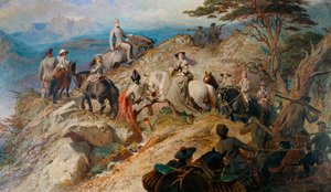 Ochtend in de Hooglanden. De koninklijke familie beklimt Lochnagar