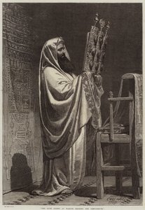 De hogepriester in Nablus leest de Pentateuch door Carl Haag
