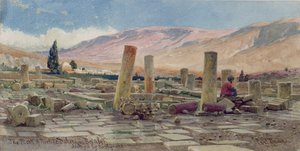 De Moskee van Melike bij Baalbek verwoest door een Aardbeving, 1859