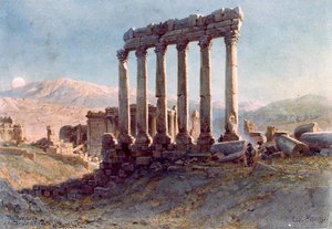 De resten van de Zonnetempel in Baalbek