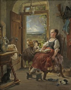 Carl Herpfer - Slapend boerenmeisje