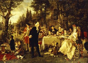 Bruiloftsfeest in de tuin van Fontainebleau