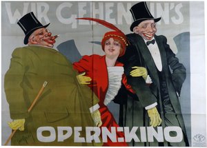 Wir gehen ins Opernkino, ca. 1905 door Carl Josef Pollak