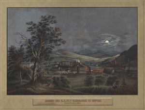 Zicht op de K. K. Privé IJzerfabriek in Zöptau door Carl Julius Rieden