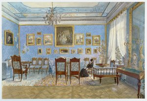 De salon van Madame Hanska (1801-82) in St. Petersburg