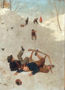 Kinderen aan het Sleeën