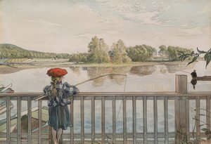 Lisbeth aan het vissen. Omstreeks 1895