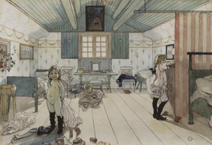 Mammas en de kleine meisjeskamer, uit de serie Een huis door Carl Larsson