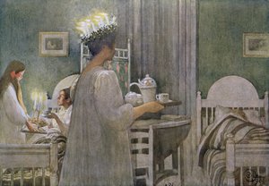 Het Feest van St. Lucia op 13 december door Carl Larsson
