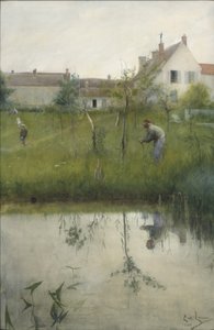 De Oude Man en de Kwekerij, 1883 door Carl Larsson
