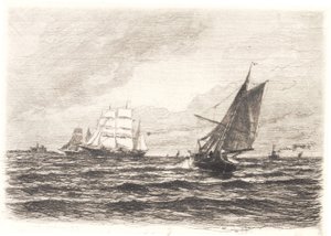 Frisse bries in de zeestraat door Carl Locher