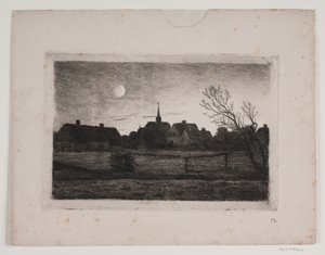 Hornbæk kerk, zomeravond door Carl Locher