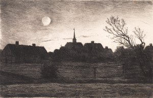 Hornbæk kerk, zomeravond door Carl Locher