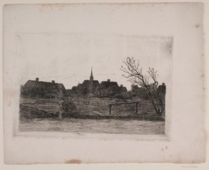 Hornbæk kerk, zomeravond door Carl Locher