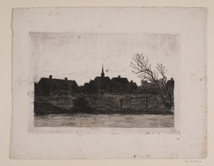Hornbæk kerk, zomeravond door Carl Locher