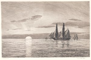 Zonsondergang door Carl Locher