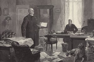 Bismarck dicteert zijn memoires door Carl Ludwig Friedrich Becker
