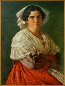 C.L. Jessen, Portret van een Italiaanse vrouw in klederdracht