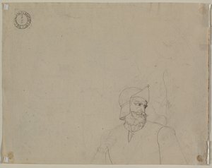 Soldaat in een landschap (verso) door Carl Ludwig Tischbein