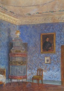 Blauw interieur