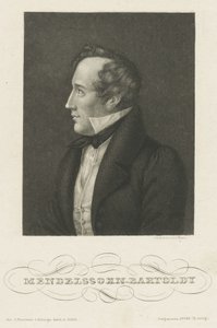 Portret van Felix Mendelssohn Bartholdy, c. 1840