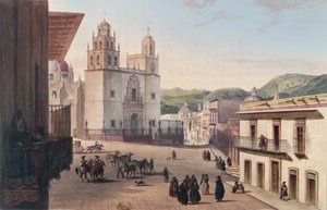 Plaza Mayor de Guonajuato door Carl Nebel