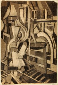 Abstract-zittende figuur door Carl Newman
