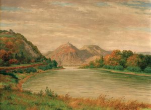 Herfstdag aan de Rijn bij Rolandseck door Carl Nonn