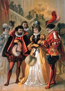 Assepoester op het bal, illustratie voor 