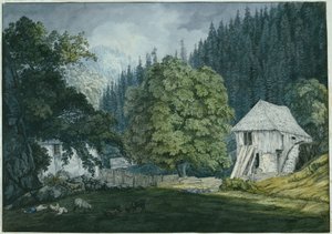 Zaagmolen in het Beuernerdal (Blad 8 uit het schetsboek van de omgeving van Baden) door Carl Philipp Fohr